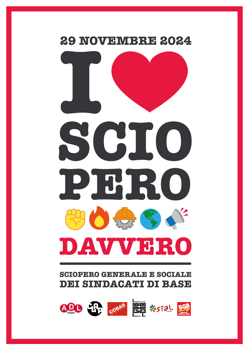 Sindacato di Base ADL Cobas - 29 novembre: sciopero generale e sociale!