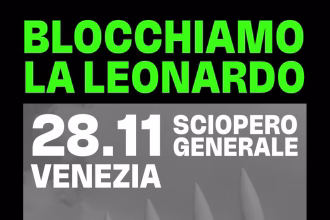 Sindacato di Base ADL Cobas - Blocchiamo la Leonardo: contro la finanziaria di guerra, per un futuro di pace e giustizia sociale