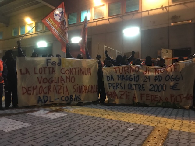 Sindacato di Base ADL Cobas - Assemblea con sciopero nel magazzino Fedex di Padova
