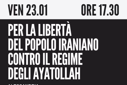 Sindacato di Base ADL Cobas - Venerdì 23 gennaio presidio ad Alessandria in solidarietà con il popolo iraniano